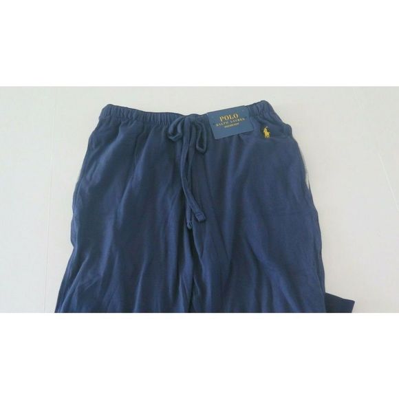 Polo Ralph Lauren Men Sz S L204 Relaxed Fit Navy Blue Cotton Lounge Jogger Pants - Picture 4 of 9